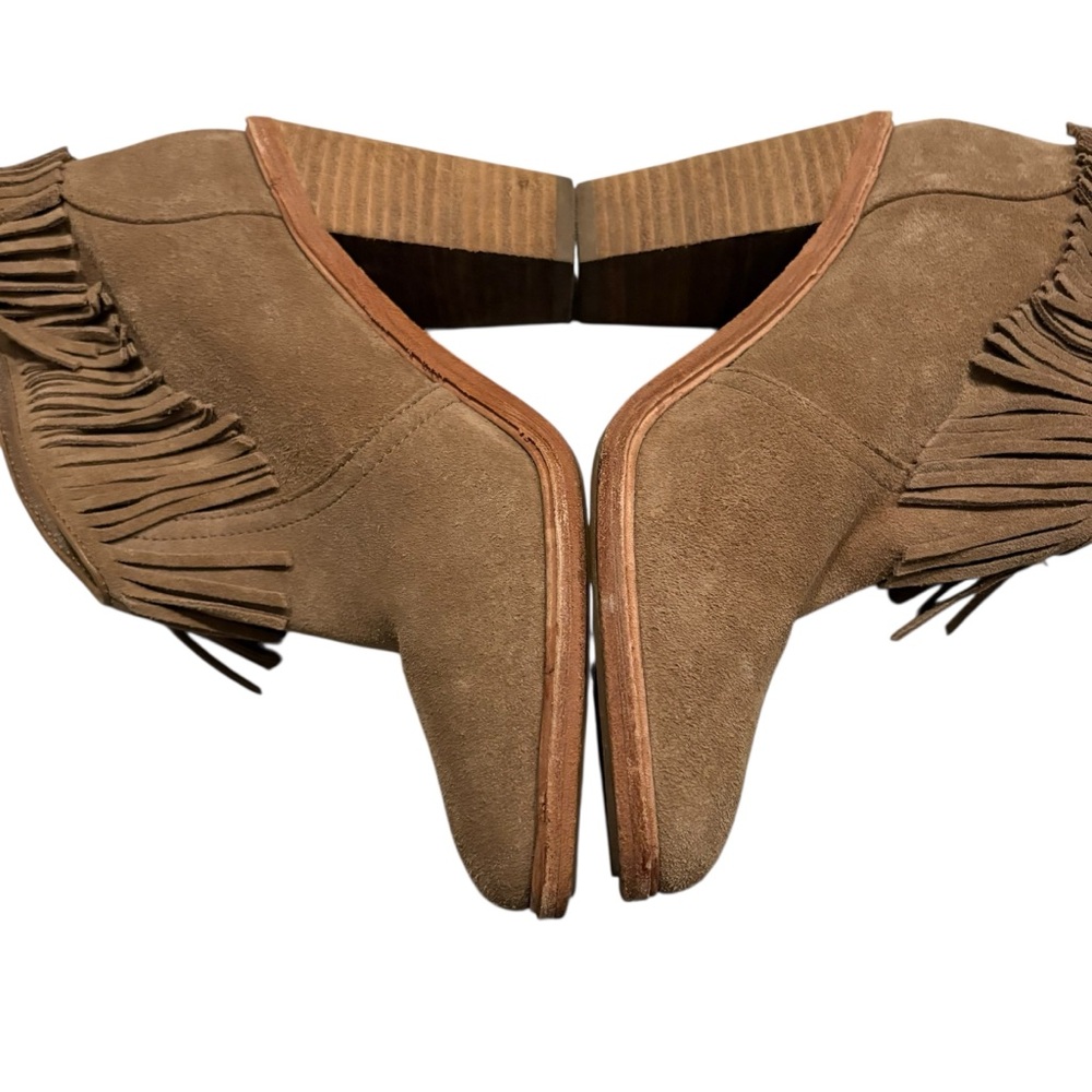 JOlE Loren Fringe Suede Leather Ankle Booties, Sz 37 - Picture 9 of 15